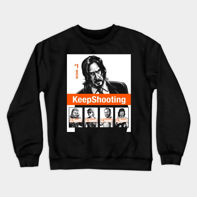 KeepShooting (black tee) Crewneck Sweatshirt by BER